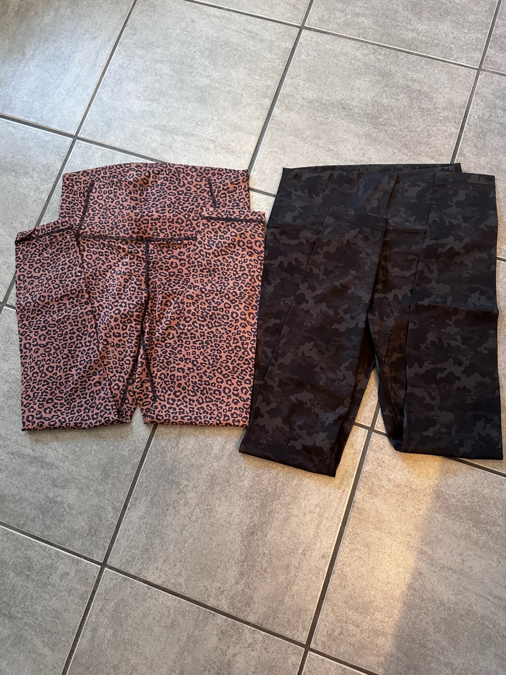CRZ YOGA  Leopard & Black Camo Capri Leggings Set